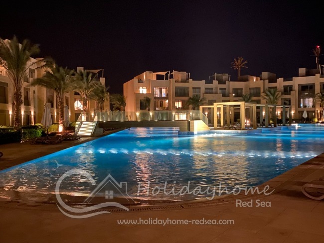 Pool at night with nice lightning