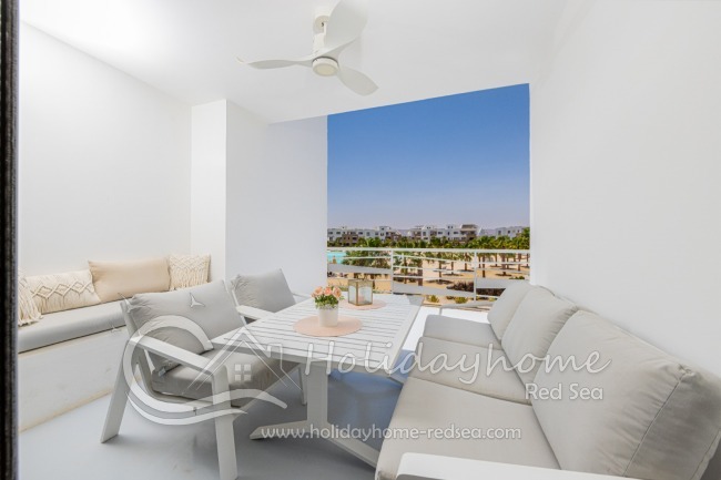 Large terrace with dining table