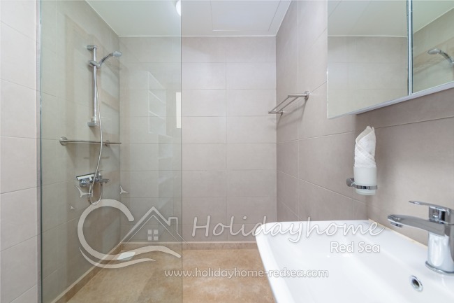 Bathroom to the masterbedroom with large shower