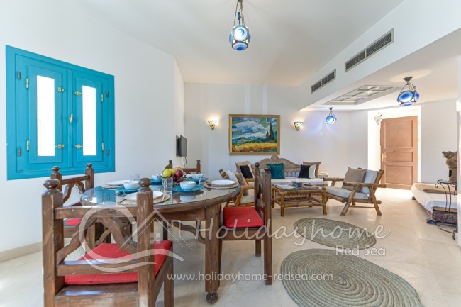 Dining area and living room 
